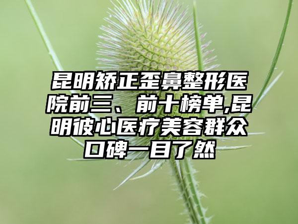 昆明矫正歪鼻整形医院前三、前十榜单,昆明彼心医疗美容群众口碑一目了然