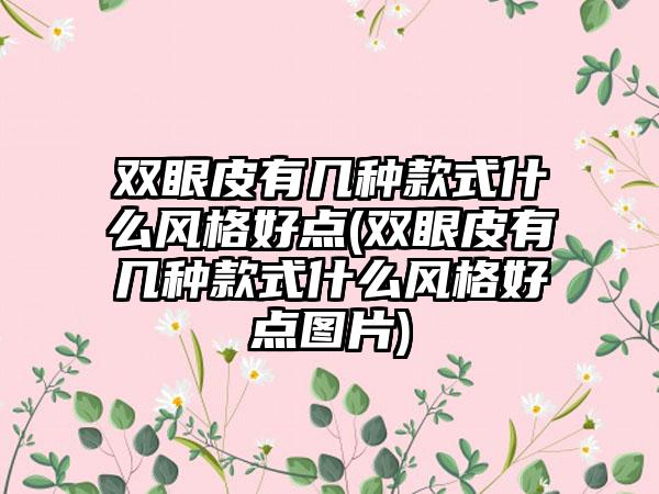 双眼皮有几种款式什么风格好点(双眼皮有几种款式什么风格好点图片)