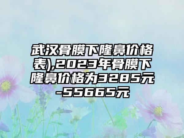 武汉骨膜下隆鼻价格表),2023年骨膜下隆鼻价格为3285元-55665元