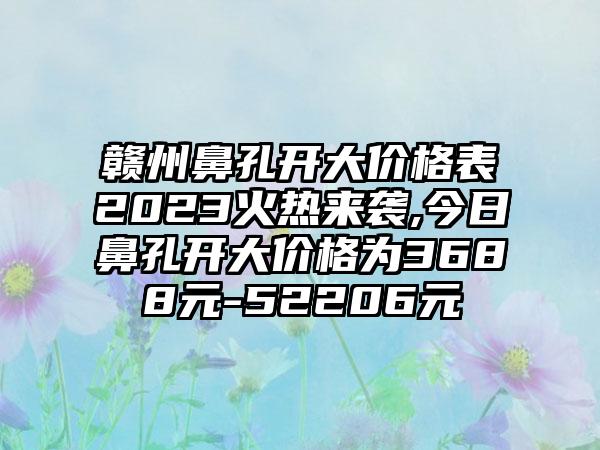 赣州鼻孔开大价格表2023火热来袭,今日鼻孔开大价格为3688元-52206元