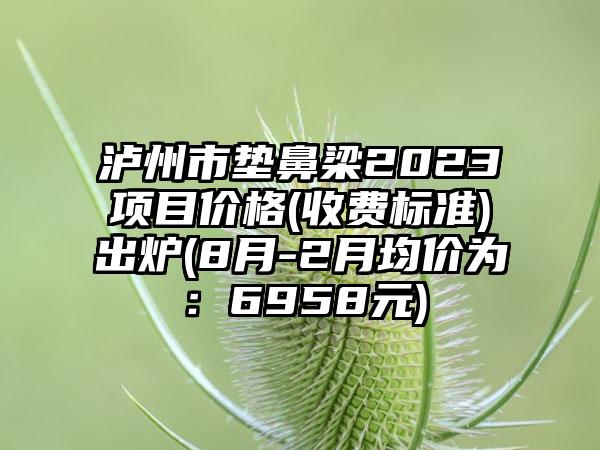 泸州市垫鼻梁2023项目价格(收费标准)出炉(8月-2月均价为：6958元)