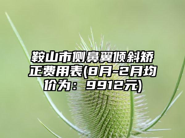 鞍山市侧鼻翼倾斜矫正费用表(8月-2月均价为：9912元)