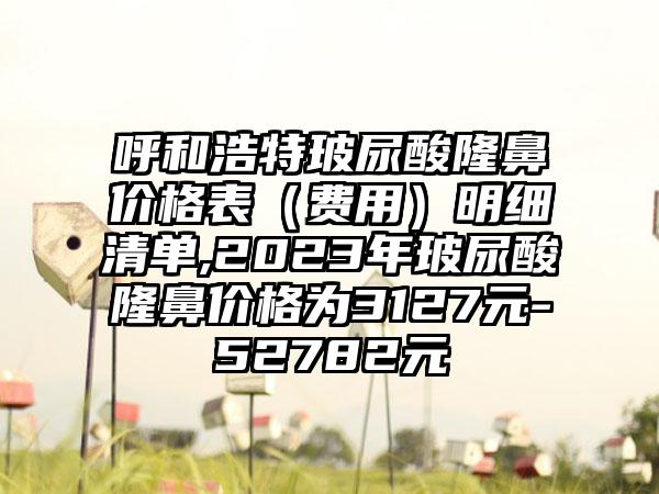 呼和浩特玻尿酸隆鼻价格表（费用）明细清单,2023年玻尿酸隆鼻价格为3127元-52782元