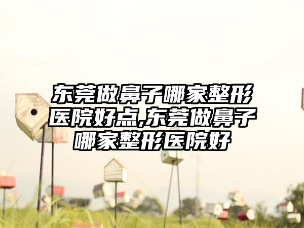 东莞做鼻子哪家整形医院好点,东莞做鼻子哪家整形医院好