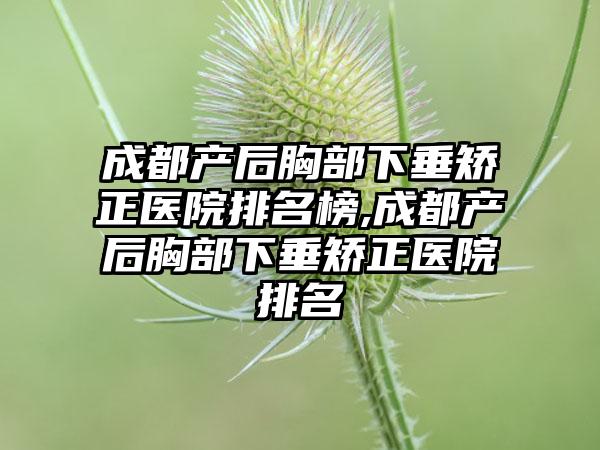 成都产后胸部下垂矫正医院排名榜,成都产后胸部下垂矫正医院排名