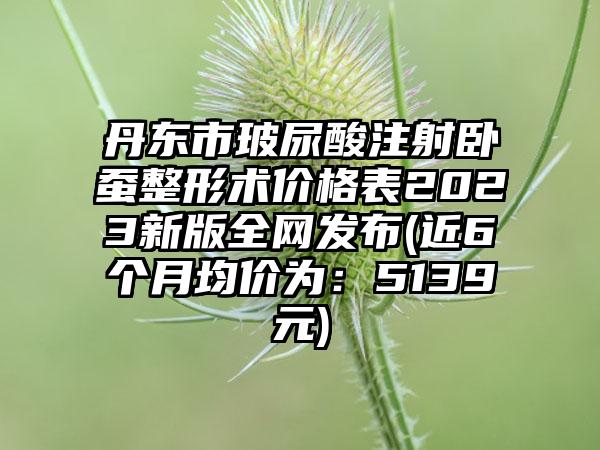 丹东市玻尿酸注射卧蚕整形术价格表2023新版全网发布(近6个月均价为：5139元)