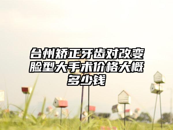 台州矫正牙齿对改变脸型大手术价格大概多少钱