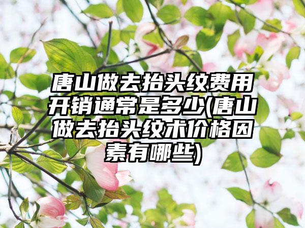 唐山做去抬头纹费用开销通常是多少(唐山做去抬头纹术价格因素有哪些)