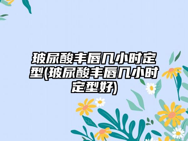 玻尿酸丰唇几小时定型(玻尿酸丰唇几小时定型好)