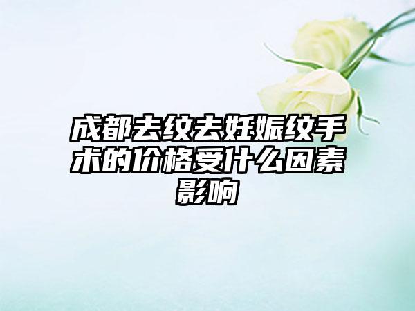 成都去纹去妊娠纹手术的价格受什么因素影响