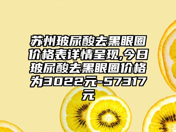 苏州玻尿酸去黑眼圈价格表详情呈现,今日玻尿酸去黑眼圈价格为3022元-57317元