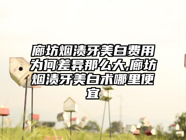 廊坊烟渍牙美白费用为何差异那么大,廊坊烟渍牙美白术哪里便宜