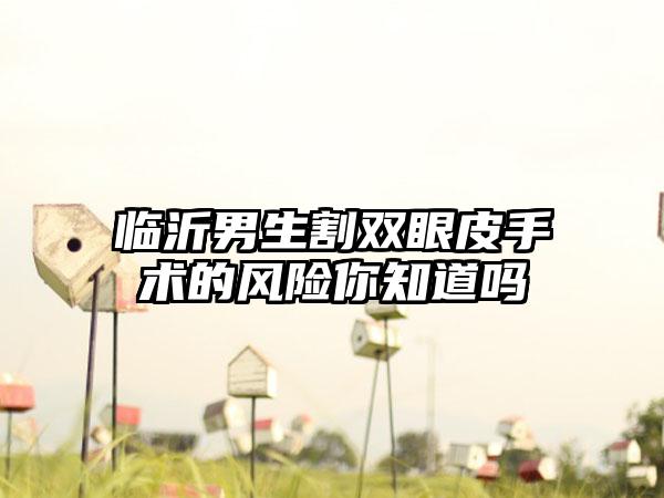 临沂男生割双眼皮手术的风险你知道吗