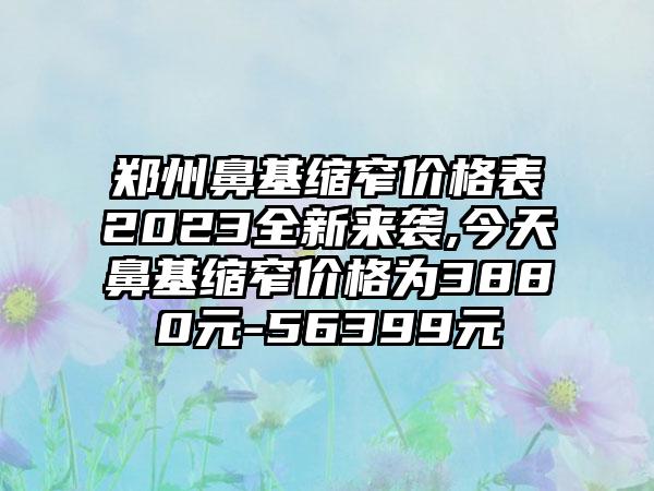 郑州鼻基缩窄价格表2023全新来袭,今天鼻基缩窄价格为3880元-56399元