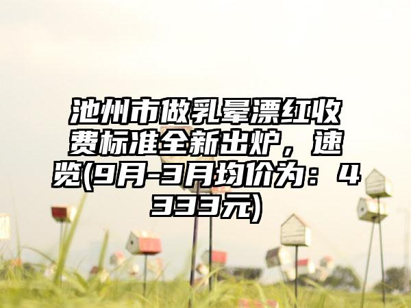 池州市做乳晕漂红收费标准全新出炉，速览(9月-3月均价为：4333元)