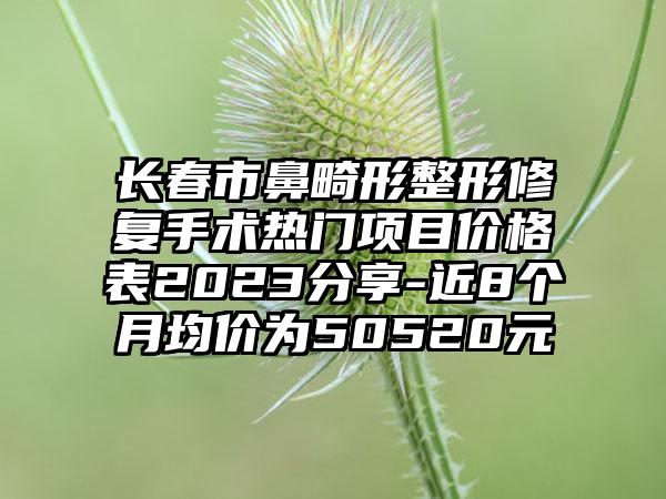 长春市鼻畸形整形修复手术热门项目价格表2023分享-近8个月均价为50520元