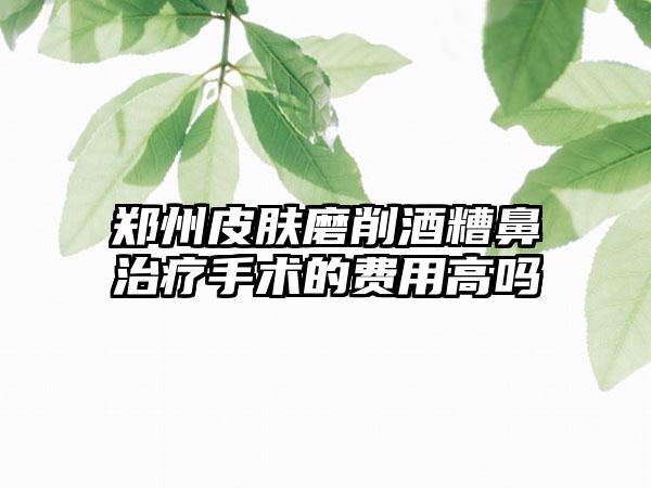 郑州皮肤磨削酒糟鼻治疗手术的费用高吗