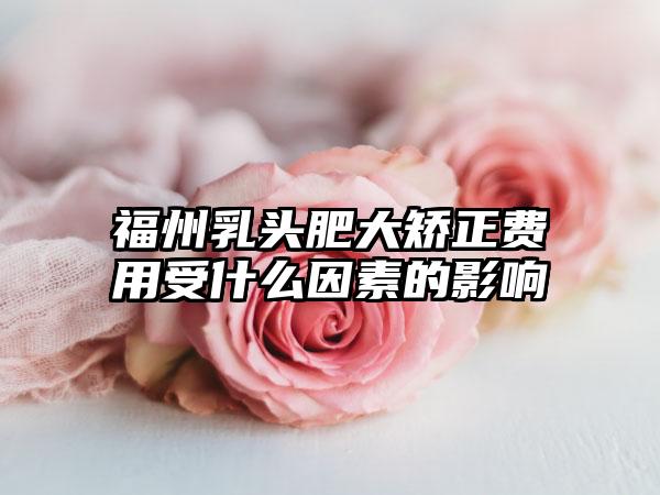 福州乳头肥大矫正费用受什么因素的影响