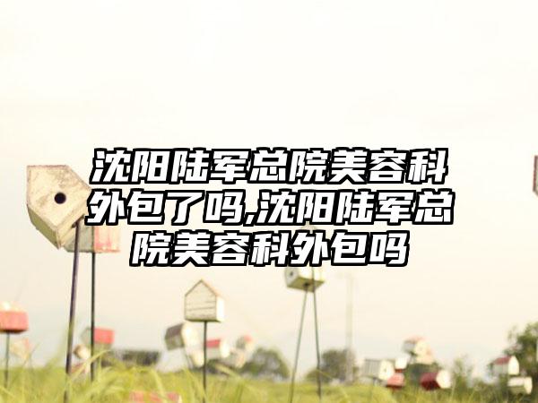 沈阳陆军总院美容科外包了吗,沈阳陆军总院美容科外包吗