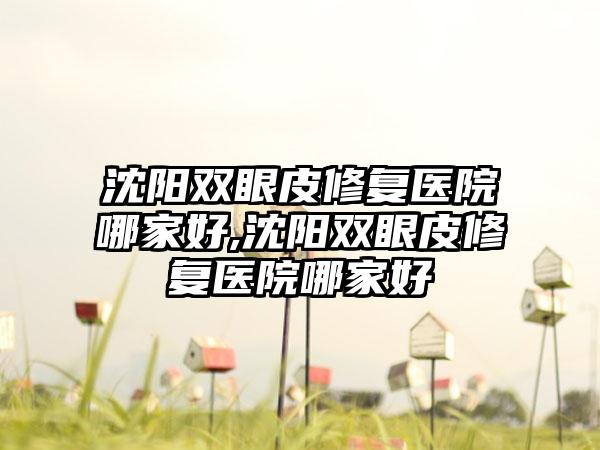 沈阳双眼皮修复医院哪家好,沈阳双眼皮修复医院哪家好