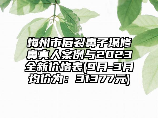 梅州市唇裂鼻子塌修鼻真人实例与2023全新价格表(9月-3月均价为：31377元)