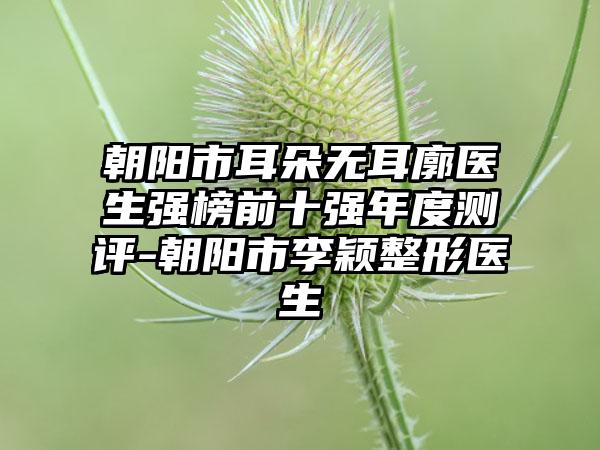 朝阳市耳朵无耳廓医生强榜前十强年度测评-朝阳市李颖整形医生