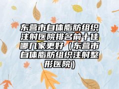 东营市自体脂肪组织注射医院排名前十佳哪几家更好(东营市自体脂肪组织注射整形医院)