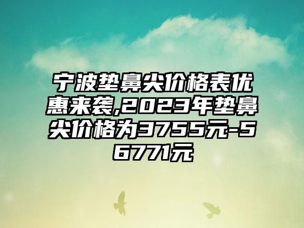 宁波垫鼻尖价格表优惠来袭,2023年垫鼻尖价格为3755元-56771元