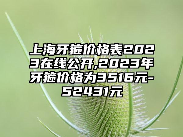 上海牙箍价格表2023在线公开,2023年牙箍价格为3516元-52431元