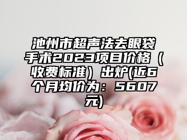 池州市超声法去眼袋手术2023项目价格（收费标准）出炉(近6个月均价为：5607元)