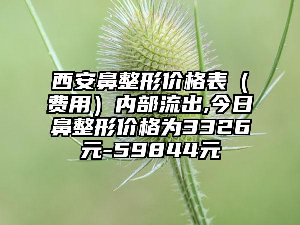 西安鼻整形价格表（费用）内部流出,今日鼻整形价格为3326元-59844元