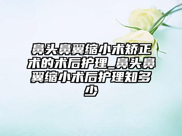 鼻头鼻翼缩小术矫正术的术后护理_鼻头鼻翼缩小术后护理知多少