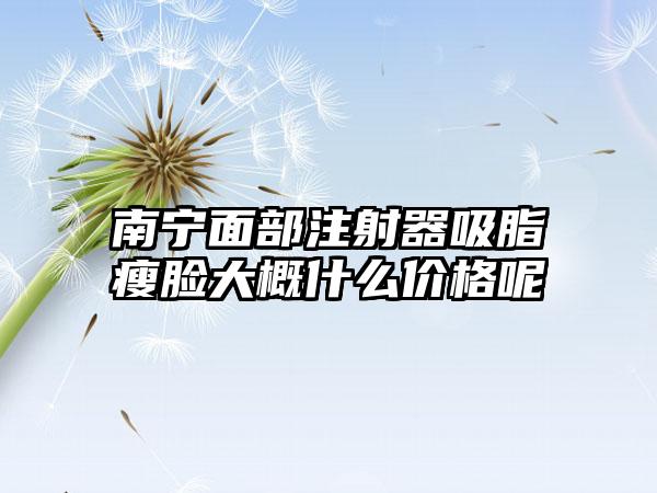 南宁面部注射器吸脂瘦脸大概什么价格呢