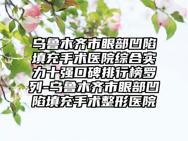 乌鲁木齐市眼部凹陷填充手术医院综合实力十强口碑排行榜罗列-乌鲁木齐市眼部凹陷填充手术整形医院