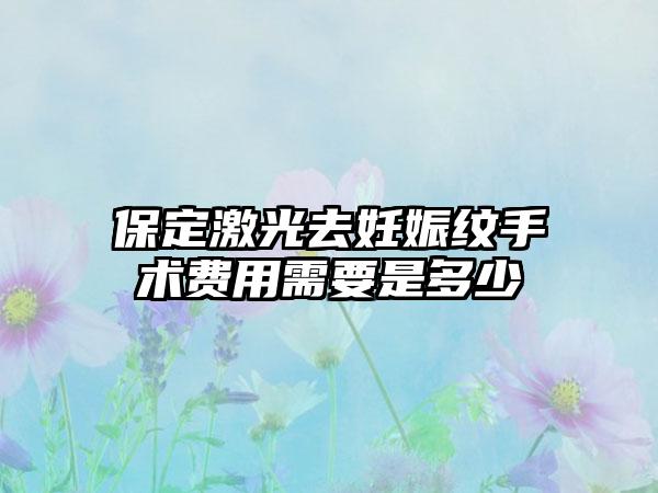 保定激光去妊娠纹手术费用需要是多少