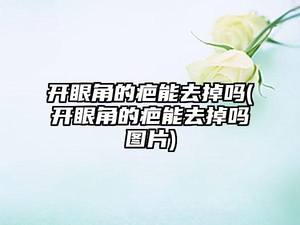 开眼角的疤能去掉吗(开眼角的疤能去掉吗图片)