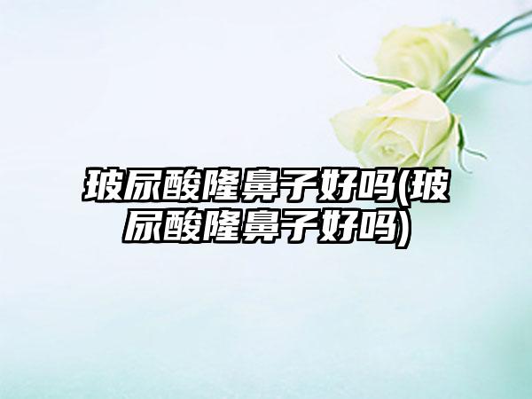 玻尿酸隆鼻子好吗(玻尿酸隆鼻子好吗)