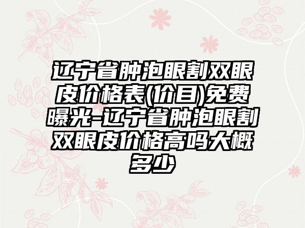 辽宁省肿泡眼割双眼皮价格表(价目)免费曝光-辽宁省肿泡眼割双眼皮价格高吗大概多少