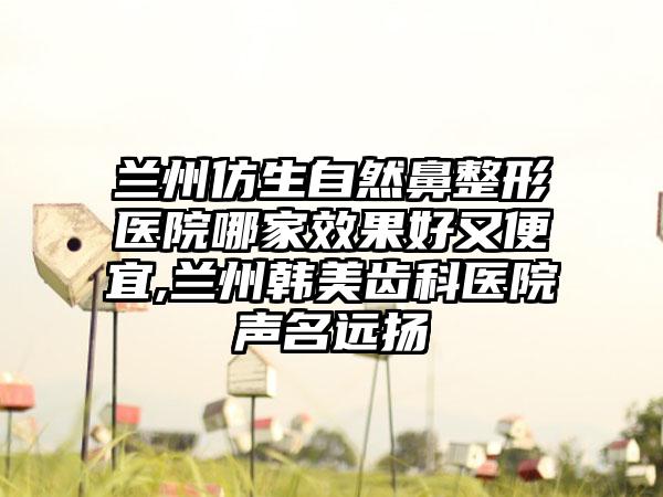 兰州仿生自然鼻整形医院哪家成果好又便宜,兰州韩美齿科医院声名远扬