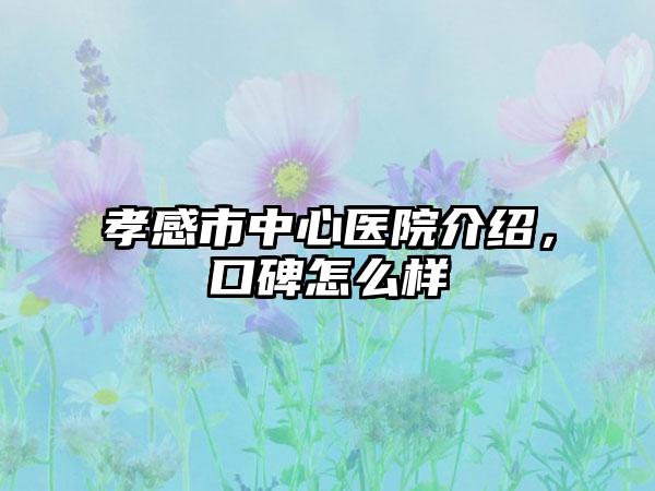 孝感市中心医院介绍，口碑怎么样