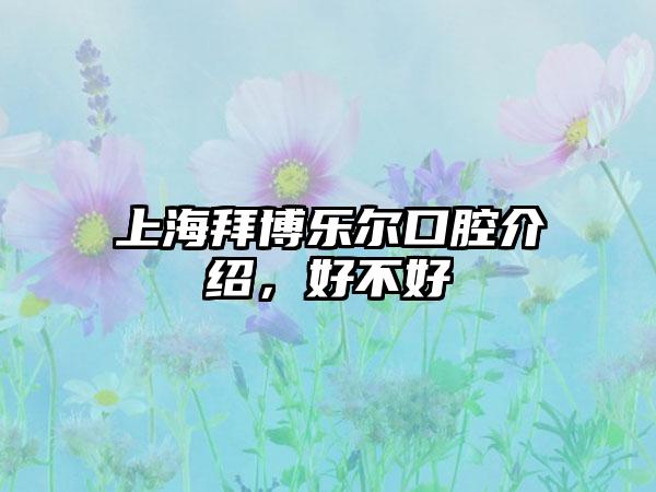 上海拜博乐尔口腔介绍，好不好