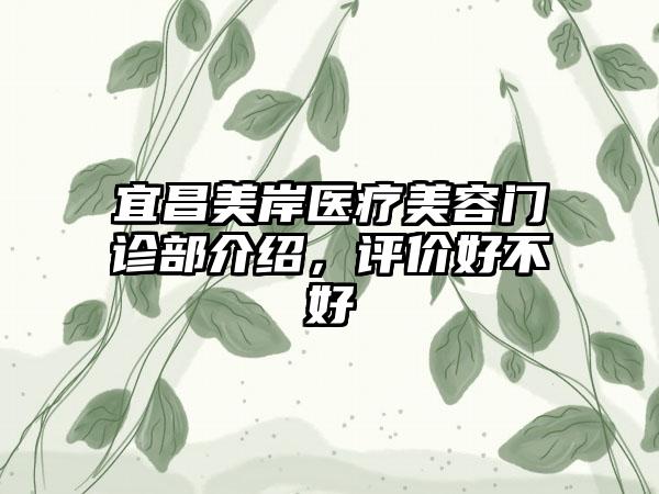 宜昌美岸医疗美容门诊部介绍，评价好不好