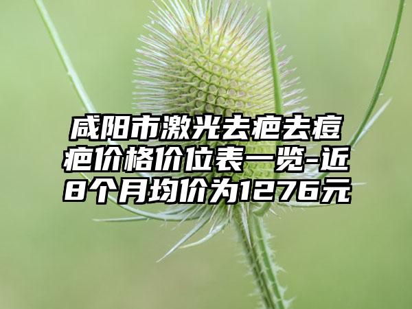 咸阳市激光去疤去痘疤价格价位表一览-近8个月均价为1276元