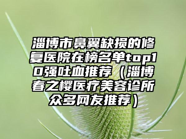 淄博市鼻翼缺损的修复医院在榜名单top10强吐血推荐（淄博春之樱医疗美容诊所众多网友推荐）