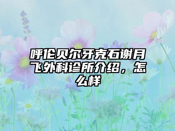 呼伦贝尔牙克石谢月飞外科诊所介绍，怎么样