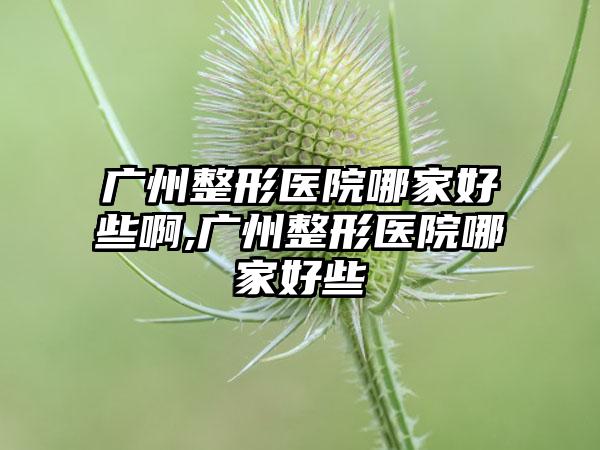 广州整形医院哪家好些啊,广州整形医院哪家好些