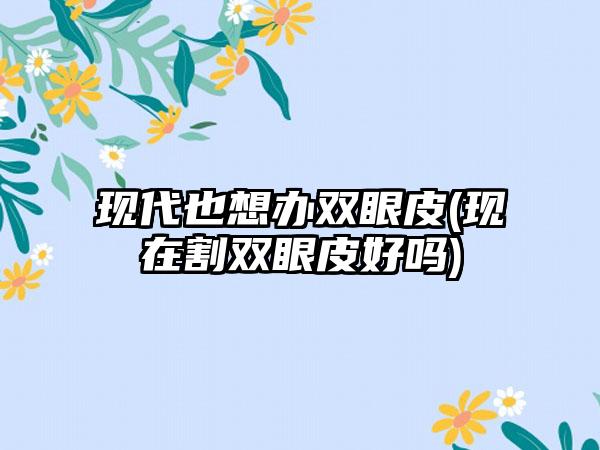 现代也想办双眼皮(现在割双眼皮好吗)