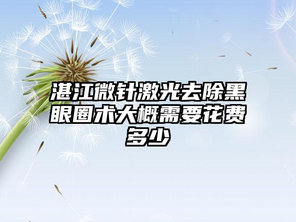 湛江微针激光去除黑眼圈术大概需要花费多少