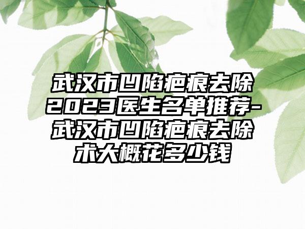 武汉市凹陷疤痕去除2023医生名单推荐-武汉市凹陷疤痕去除术大概花多少钱