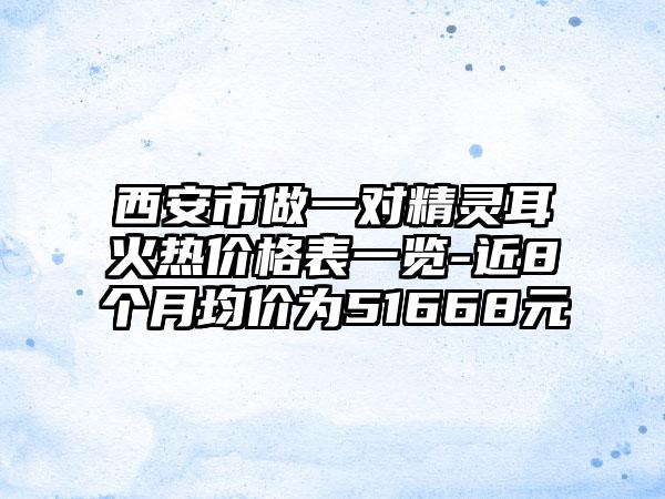 西安市做一对精灵耳火热价格表一览-近8个月均价为51668元